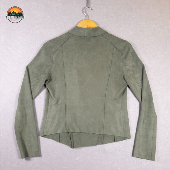 Moto Jacket Sage Green Faux Suede Asymmetrical Full-Zip BLANKNYC Women's Size XS - Picture 2 of 9